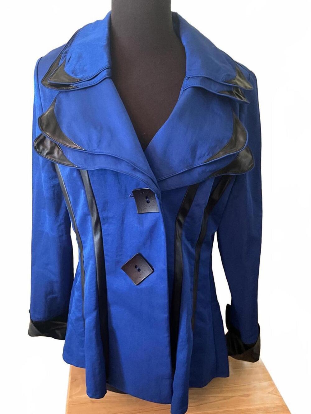Vintage Royal Blue Princess Cut Shantung Jacket